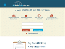 Tablet Screenshot of greprepclub.com
